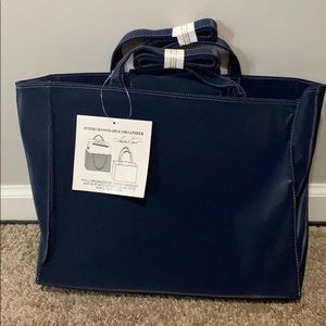 NWT Linda Dano bag organizer navy blue